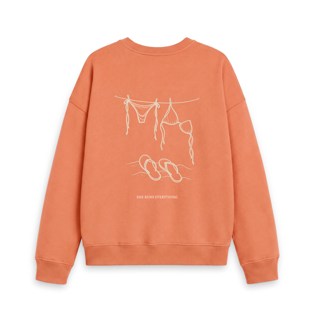 Apricot Printed Sweater Back