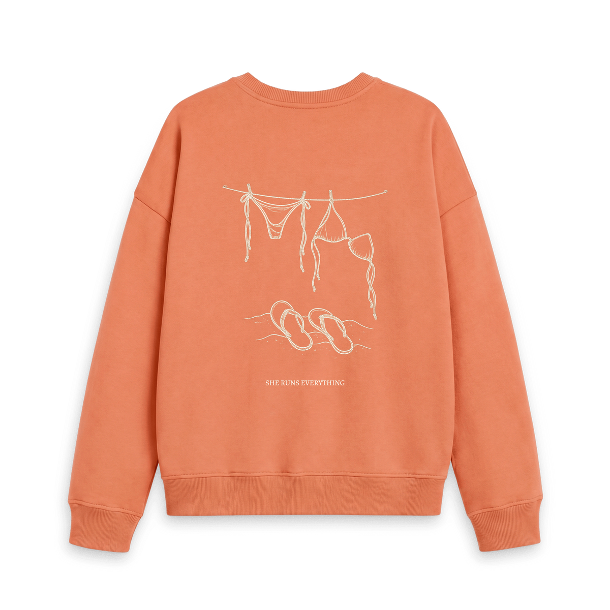 Apricot Printed Sweater Back