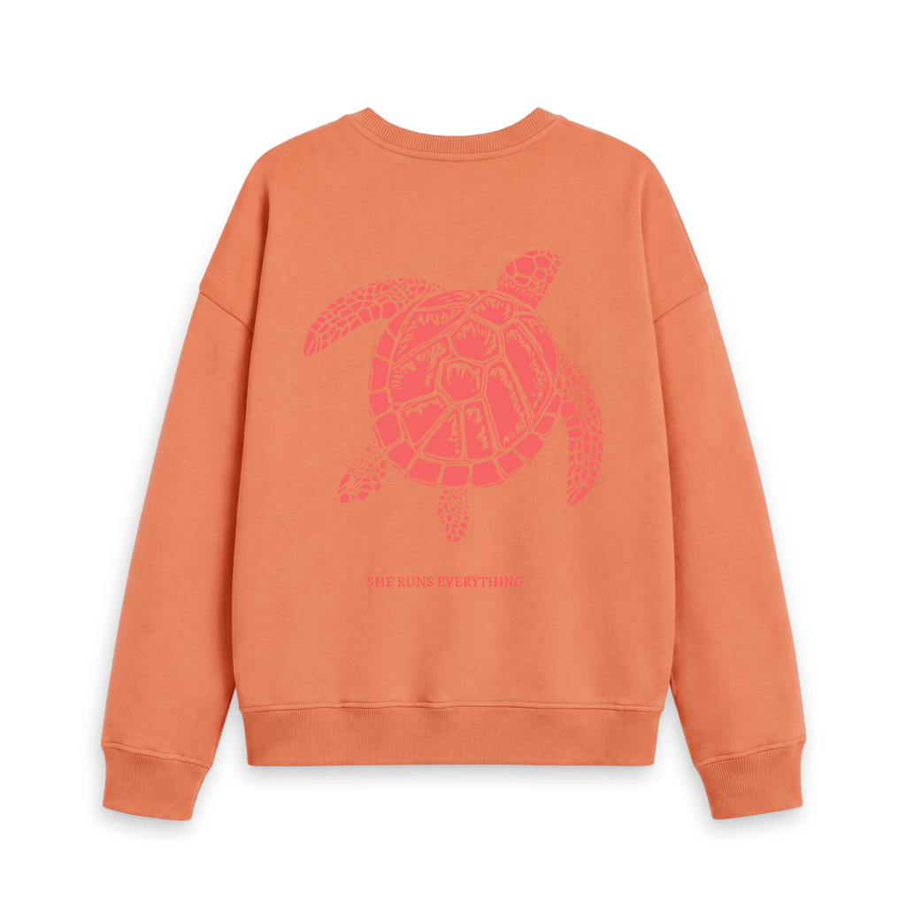 Apricot Printed Sweater Back