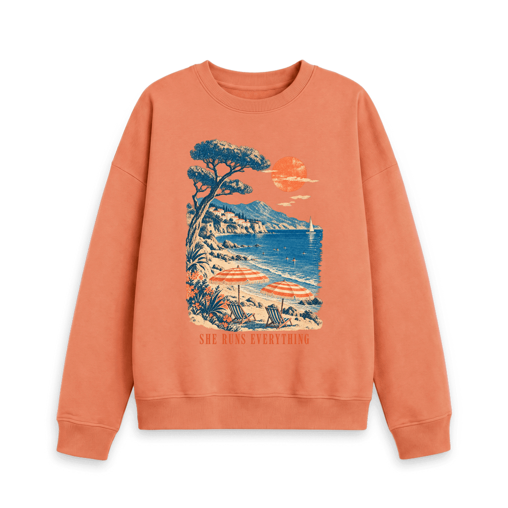 Apricot Printed Sweater Front