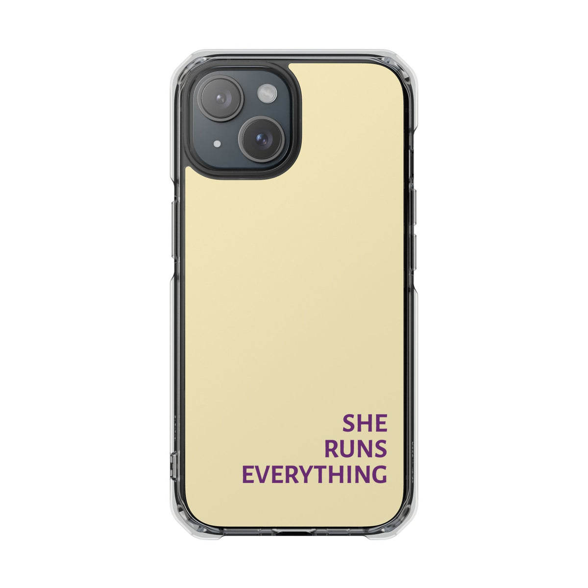 SHE RUNS EVERYTHING Butter Yellow Phone Case, iPhone 14 15 16 17