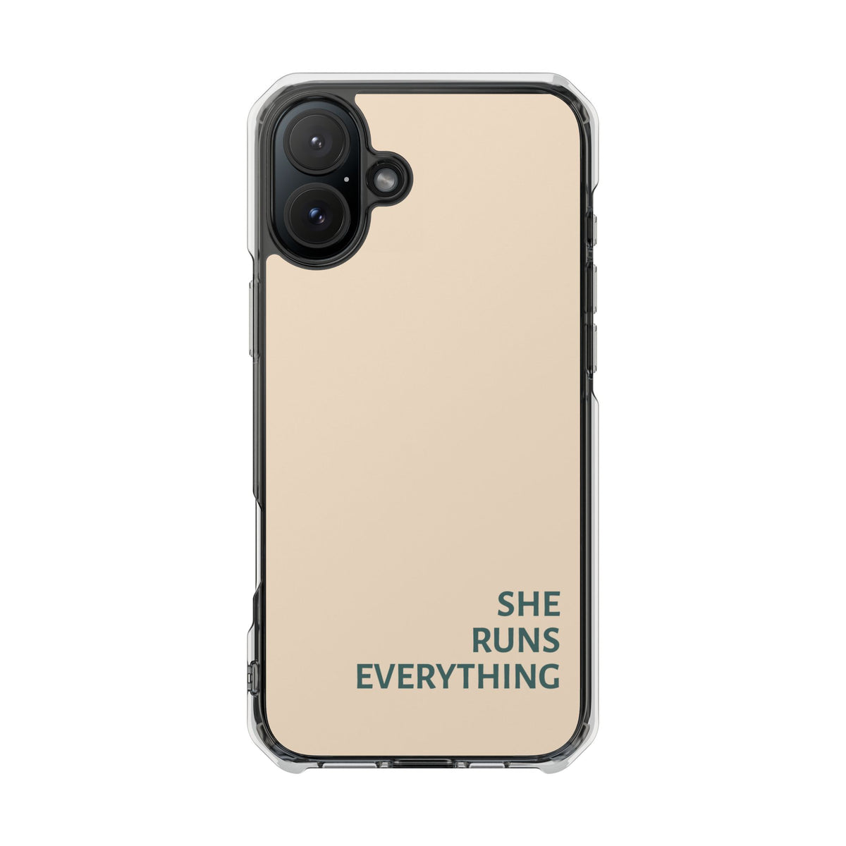 SHE RUNS EVERYTHING Peach Phone Case, iPhone 14 15 16 17