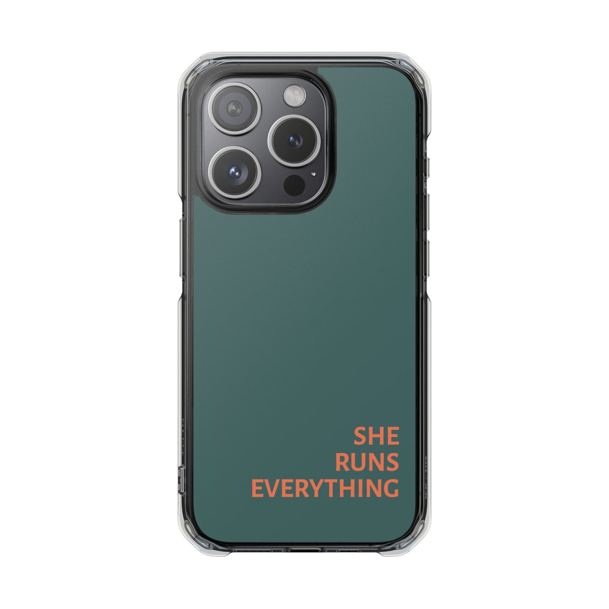SHE RUNS EVERYTHING Teal Phone Case, iPhone 14 15 16 17