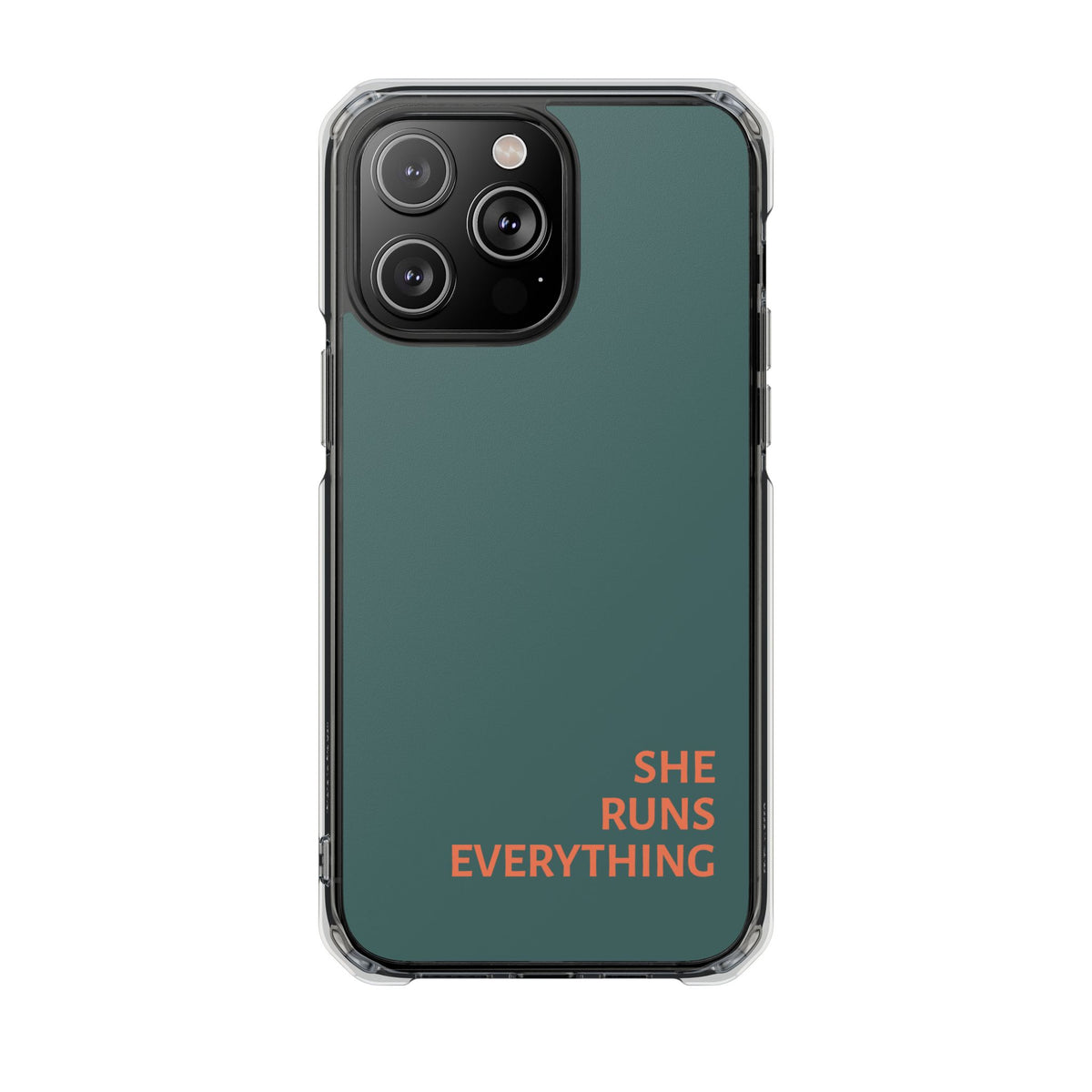 SHE RUNS EVERYTHING Teal Phone Case, iPhone 14 15 16 17