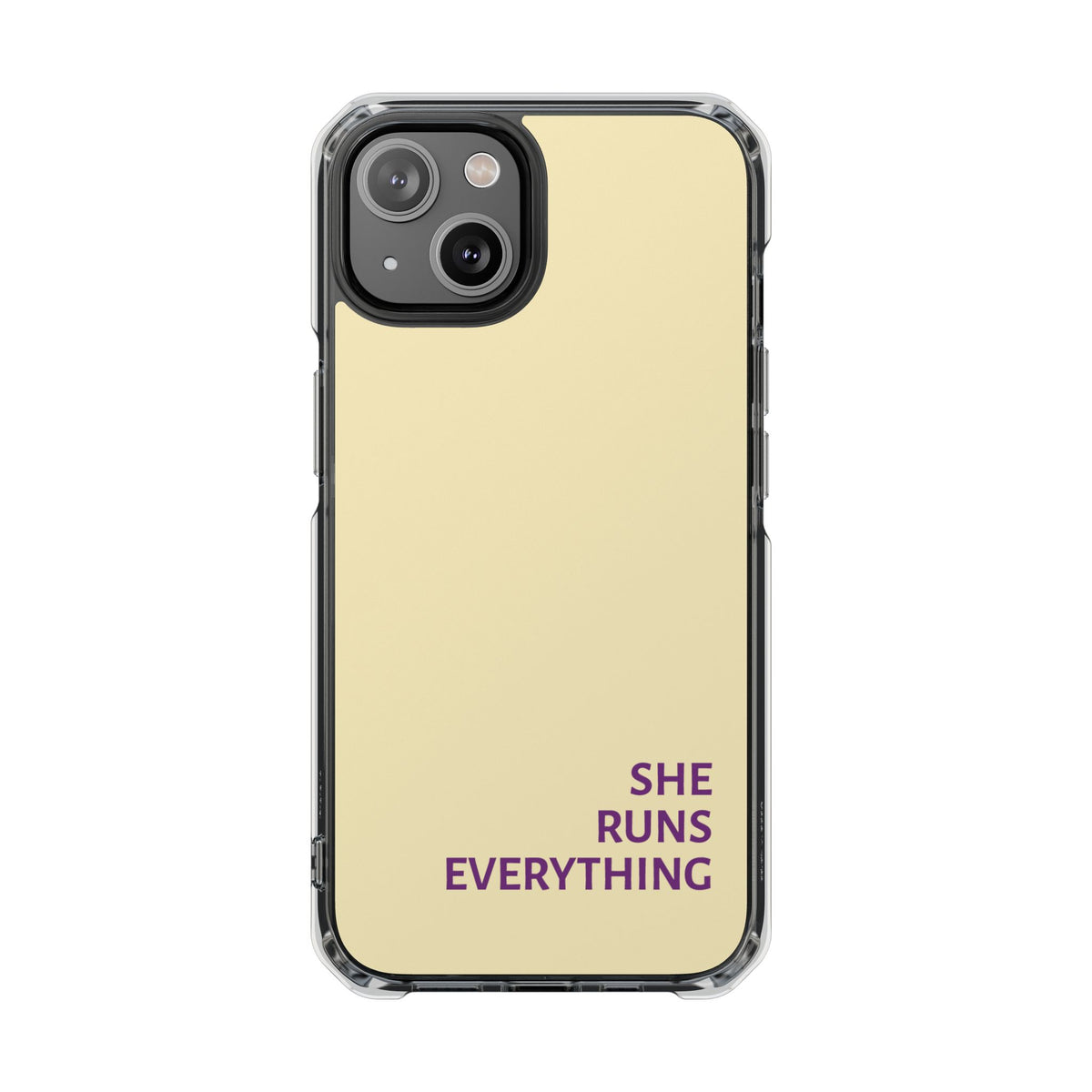 SHE RUNS EVERYTHING Butter Yellow Phone Case, iPhone 14 15 16 17