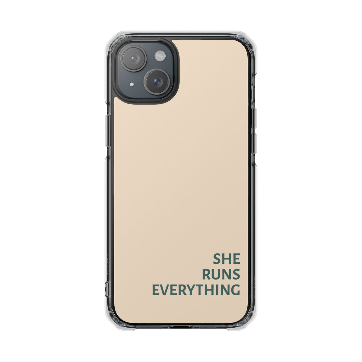 SHE RUNS EVERYTHING Peach Phone Case, iPhone 14 15 16 17
