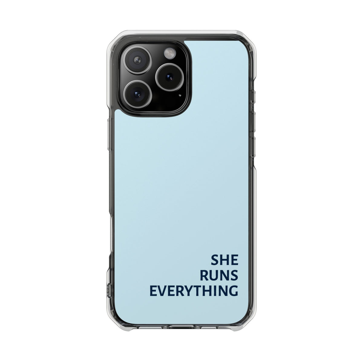 SHE RUNS EVERYTHING Blue Phone Case, iPhone 14 15 16 17