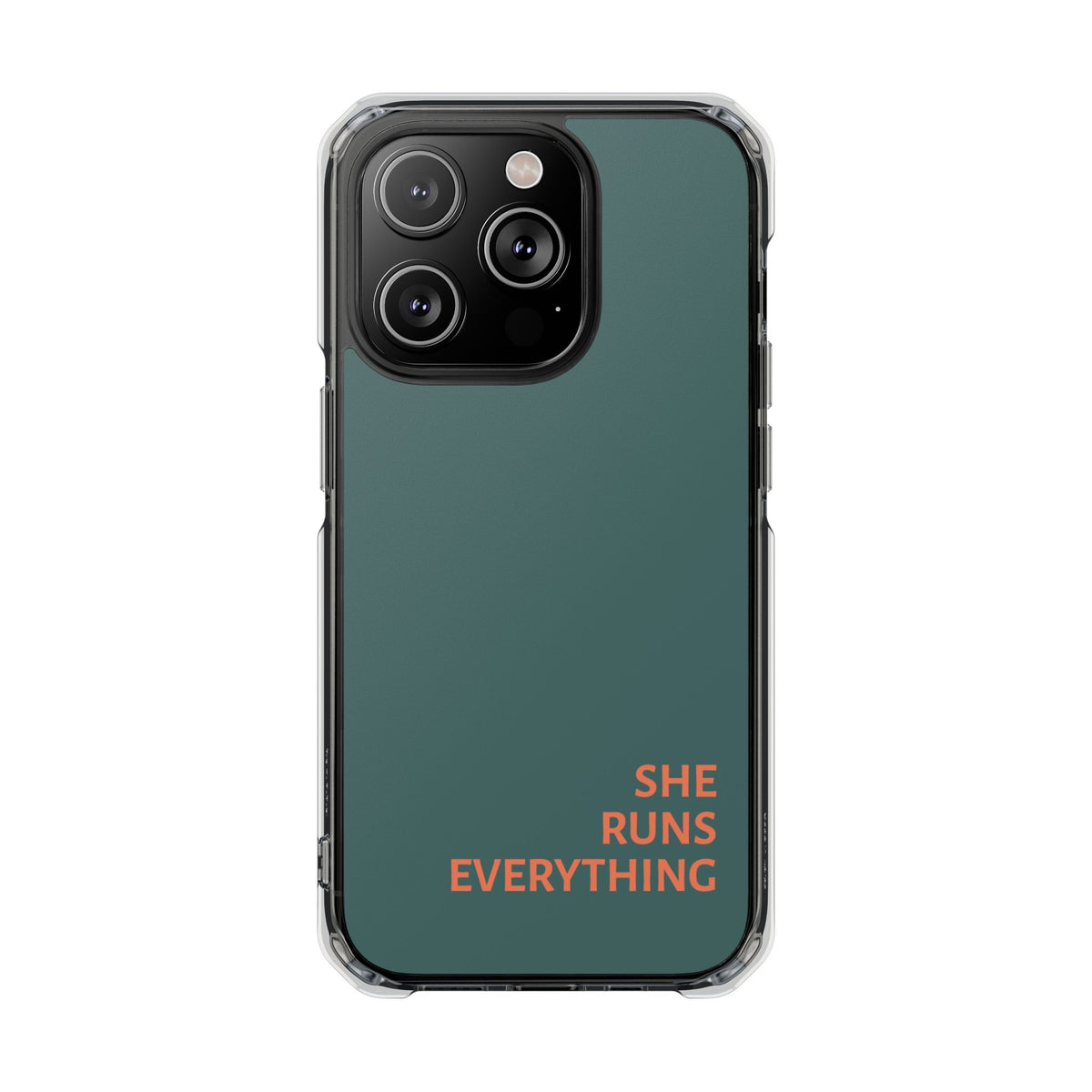 SHE RUNS EVERYTHING Teal Phone Case, iPhone 14 15 16 17