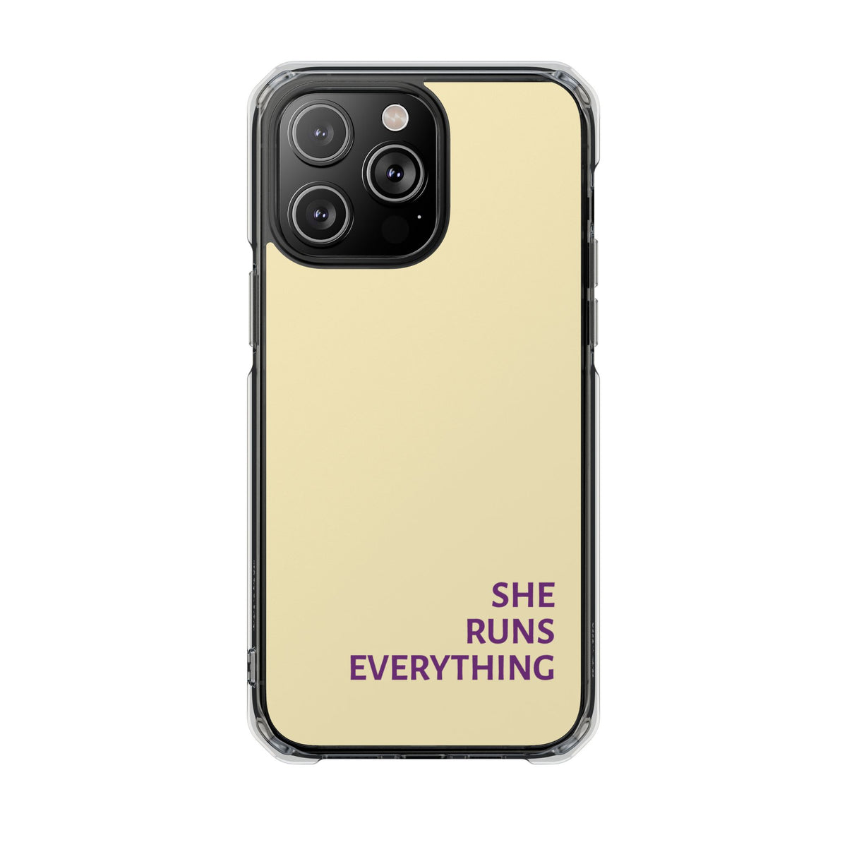 SHE RUNS EVERYTHING Butter Yellow Phone Case, iPhone 14 15 16 17