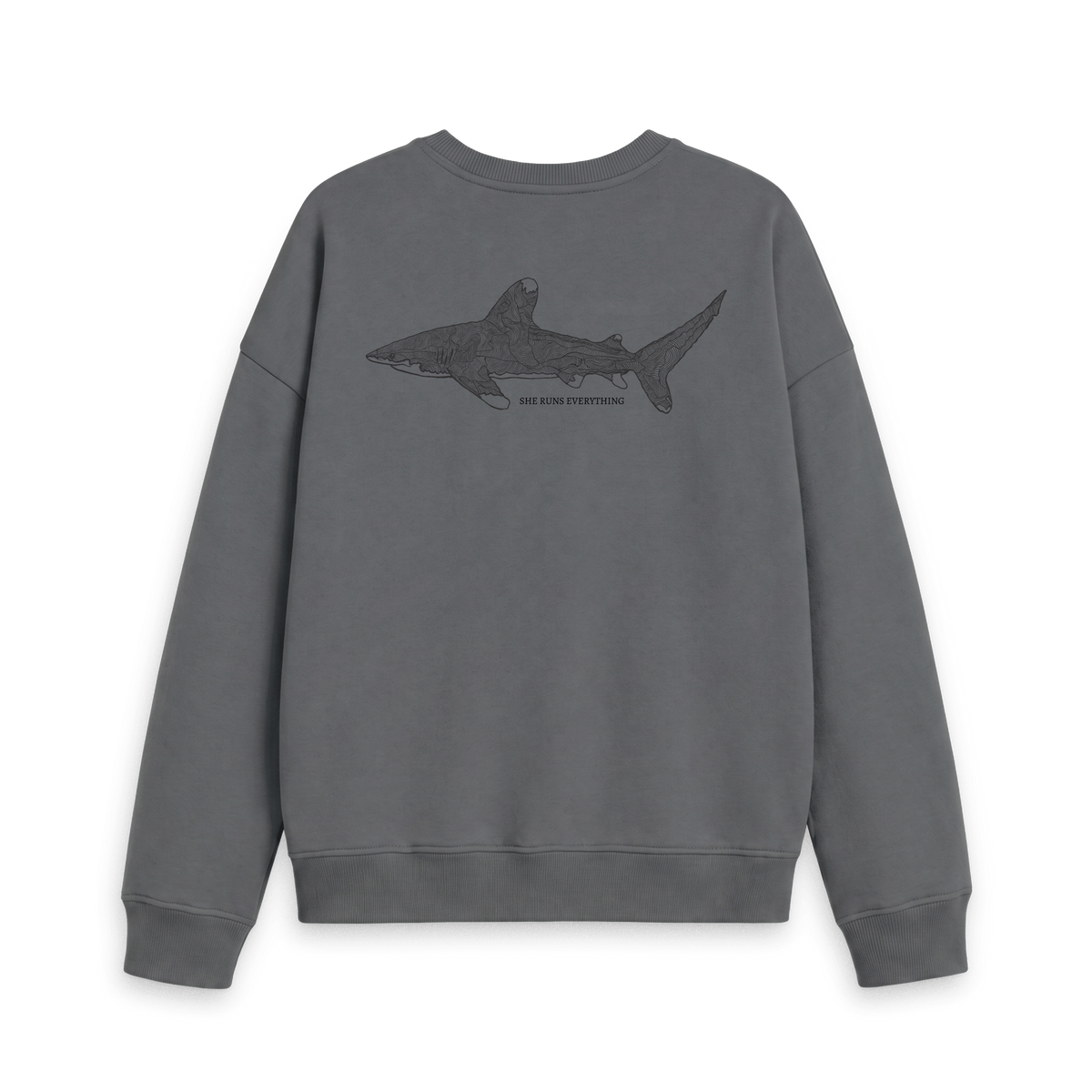 Slate Grey Printed Sweater Back