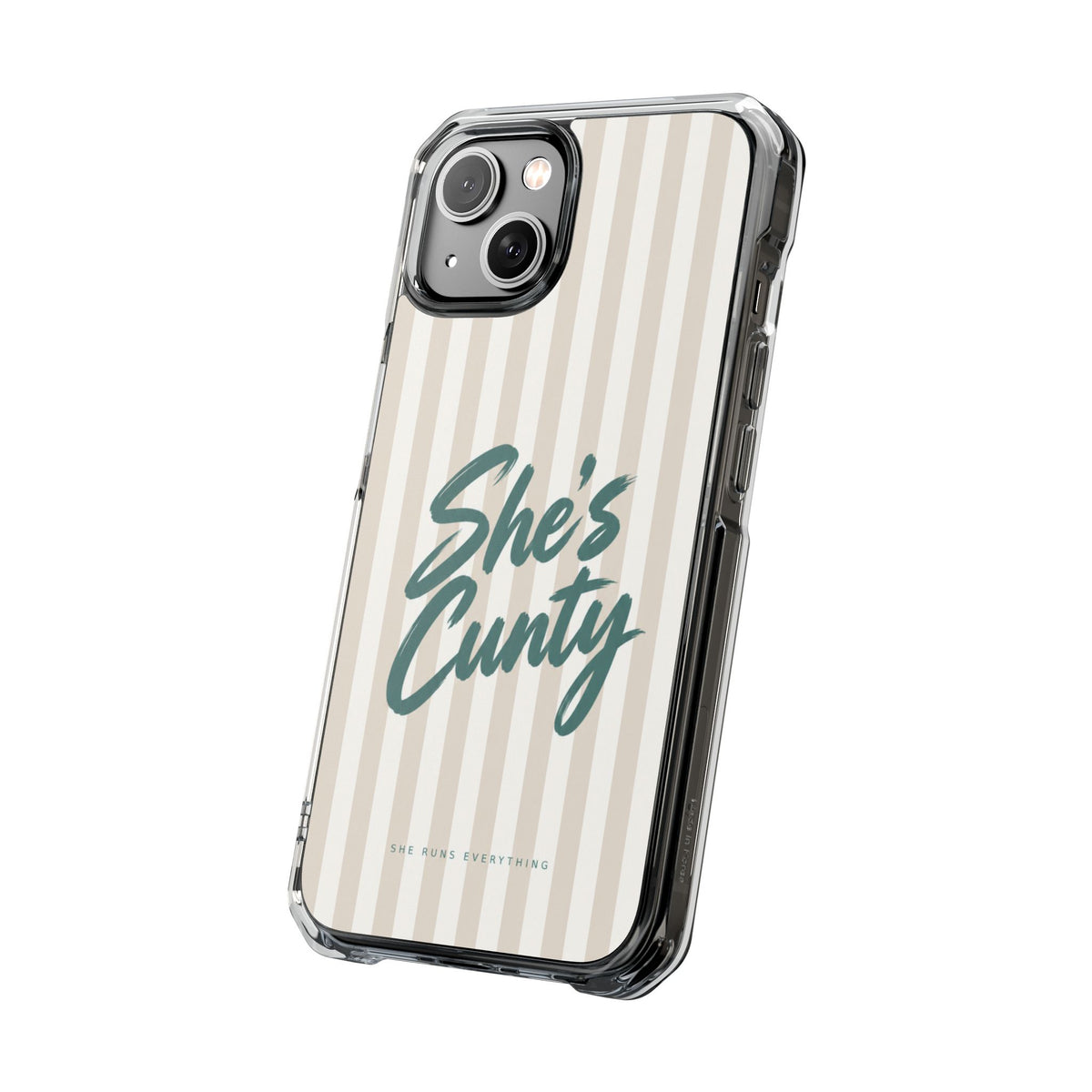 She's Cunty Phone Case, Teal Script iPhone Case, MagSafe Compatible Impact Case, Funny Gift for Her, iPhone 14 15 16 17