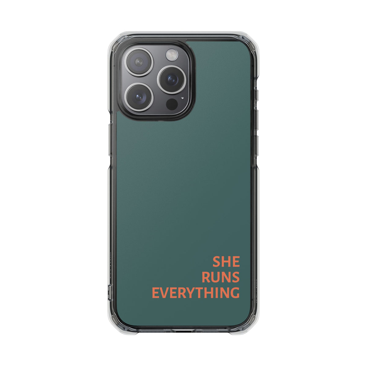SHE RUNS EVERYTHING Teal Phone Case, iPhone 14 15 16 17