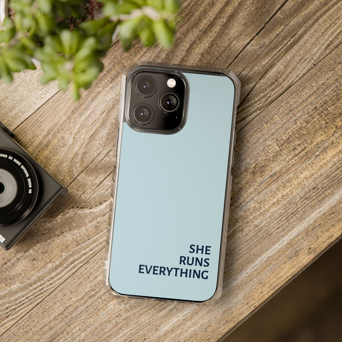 SHE RUNS EVERYTHING Blue Phone Case, iPhone 14 15 16 17