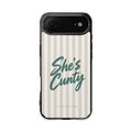 She's Cunty Phone Case, Teal Script iPhone Case, MagSafe Compatible Impact Case, Funny Gift for Her, iPhone 14 15 16 17