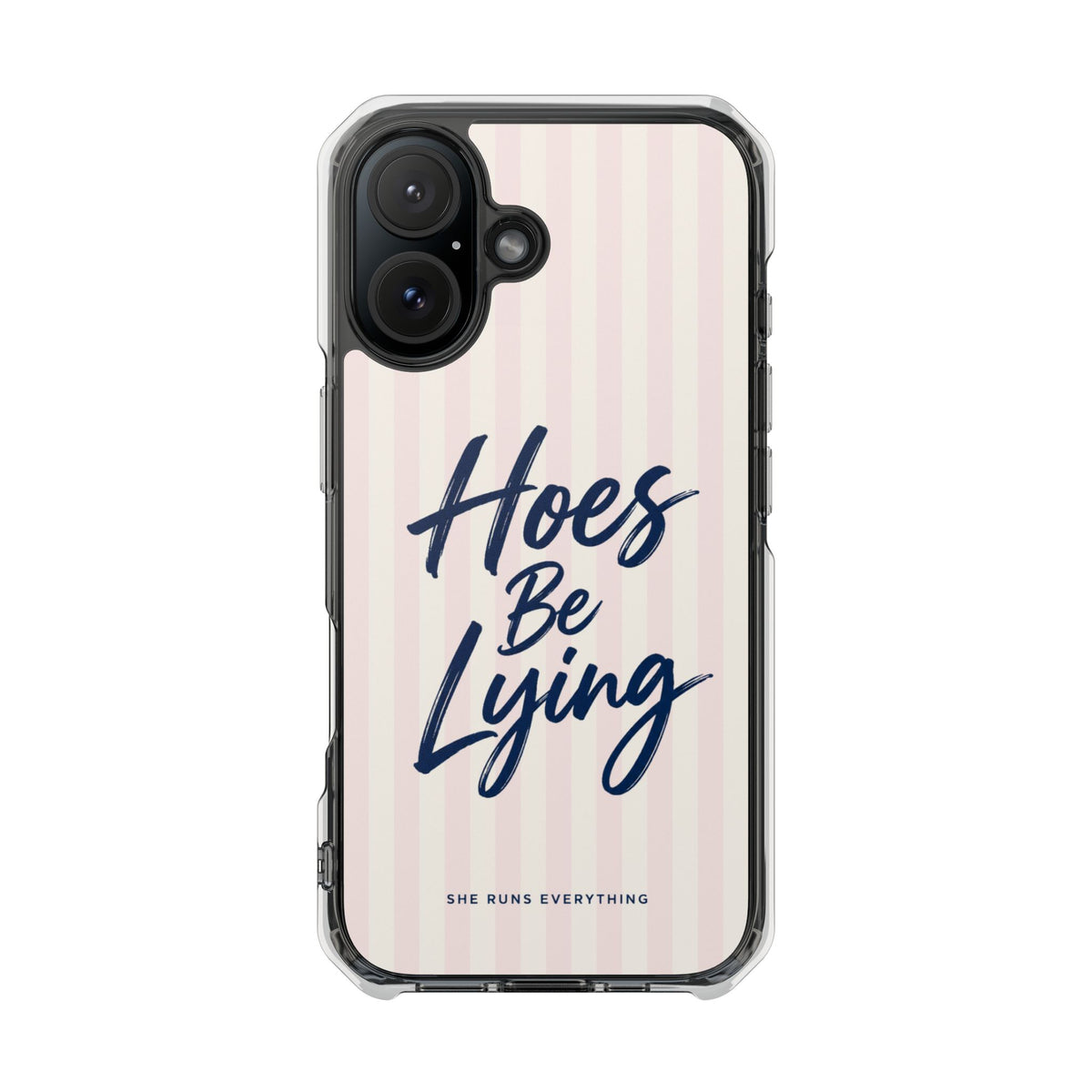 Hoes Be Lying Phone Case, Nevy Script iPhone Case, MagSafe Compatible Impact Case, Funny Gift for Her, iPhone 14 15 16 17