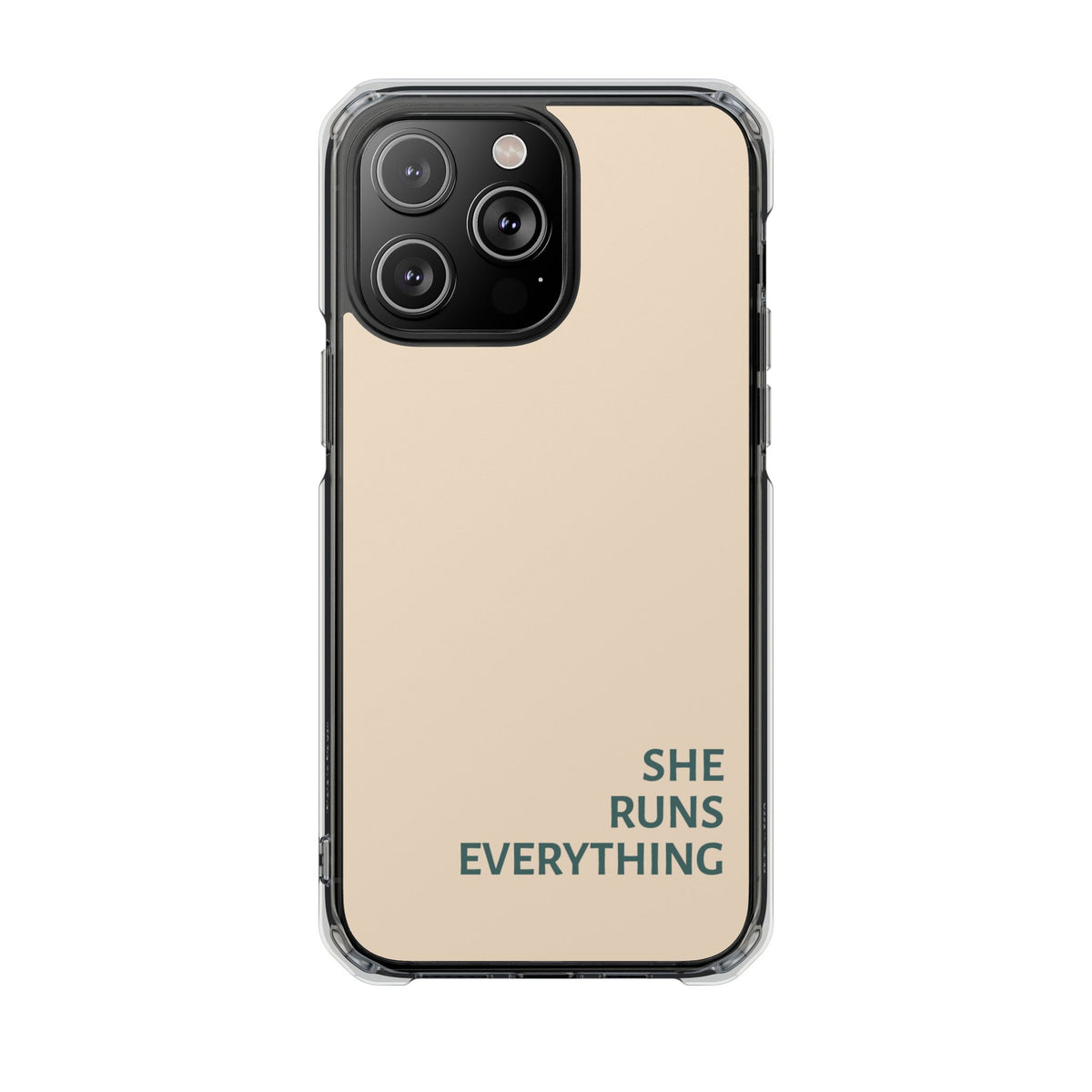 SHE RUNS EVERYTHING Peach Phone Case, iPhone 14 15 16 17