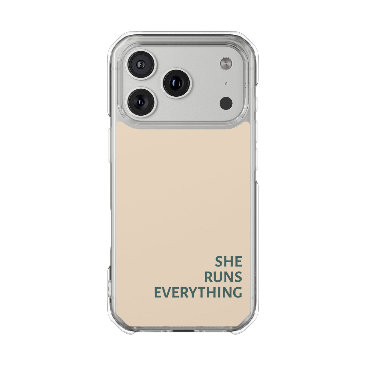 SHE RUNS EVERYTHING Peach Phone Case, iPhone 14 15 16 17