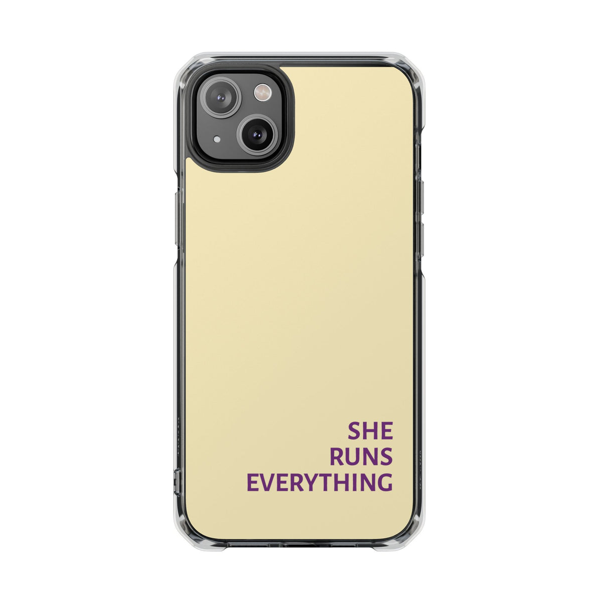 SHE RUNS EVERYTHING Butter Yellow Phone Case, iPhone 14 15 16 17