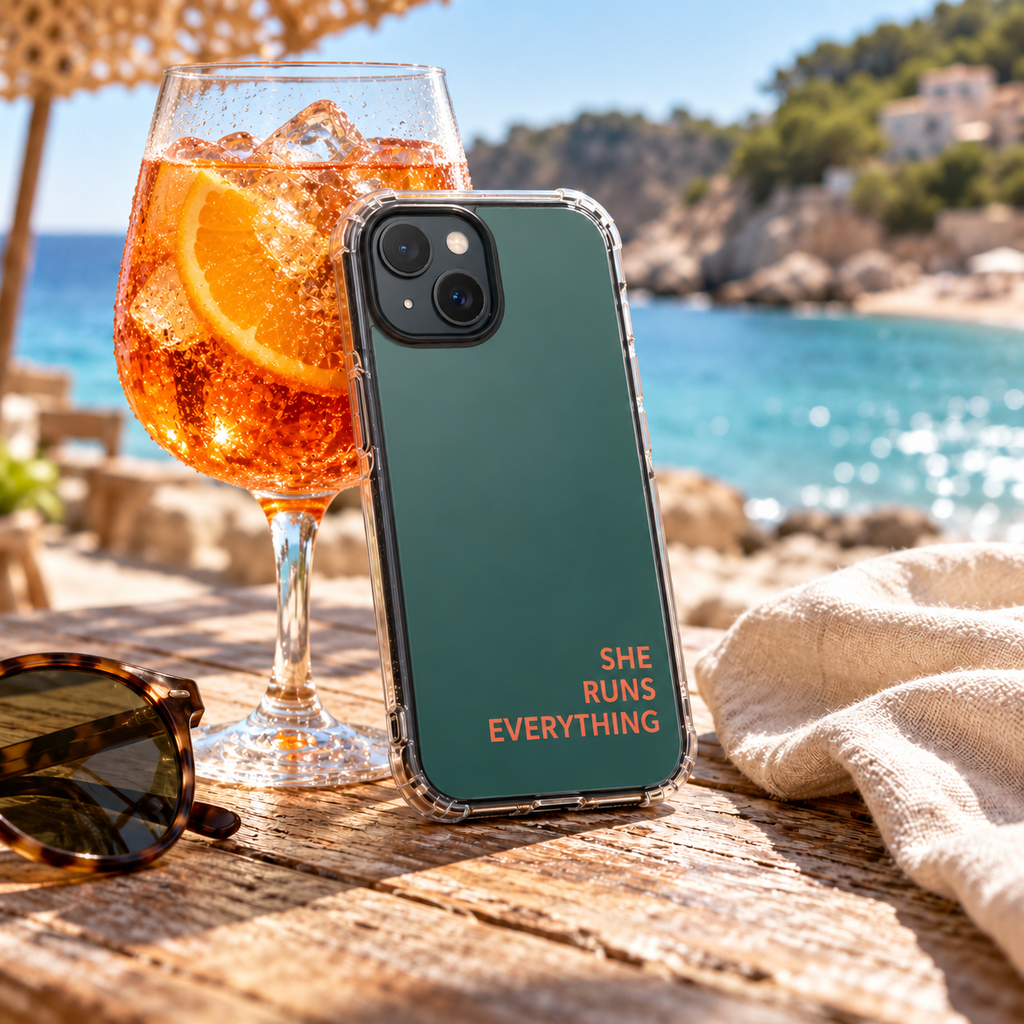 SHE RUNS EVERYTHING Teal Phone Case, iPhone 14 15 16 17