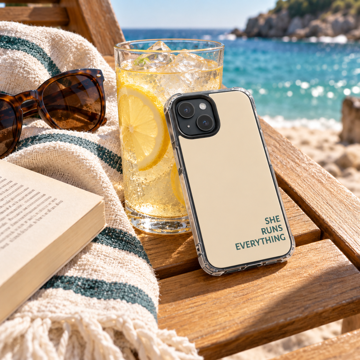 SHE RUNS EVERYTHING Peach Phone Case, iPhone 14 15 16 17