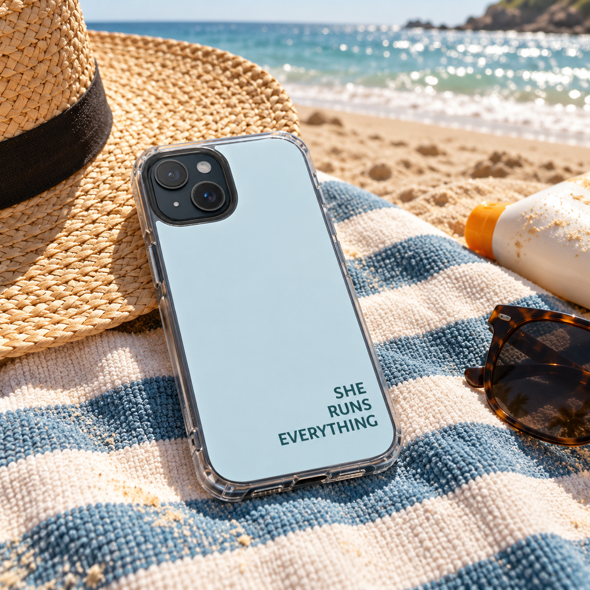 SHE RUNS EVERYTHING Blue Phone Case, iPhone 14 15 16 17