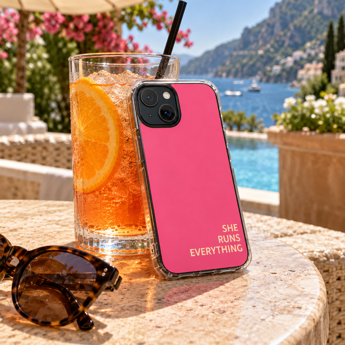 SHE RUNS EVERYTHING Vibrant Pink Phone Case, iPhone 14 15 16 17