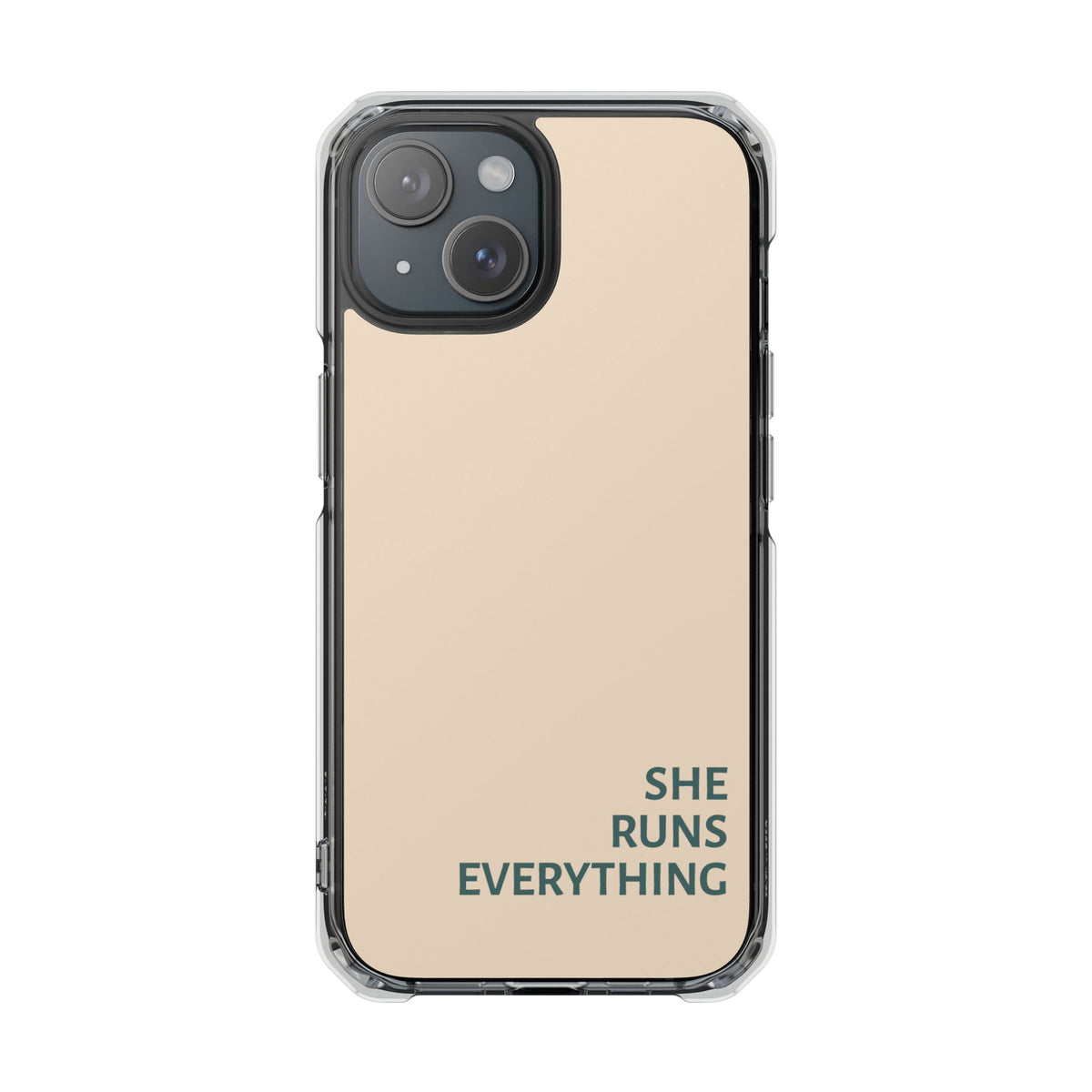 SHE RUNS EVERYTHING Peach Phone Case, iPhone 14 15 16 17