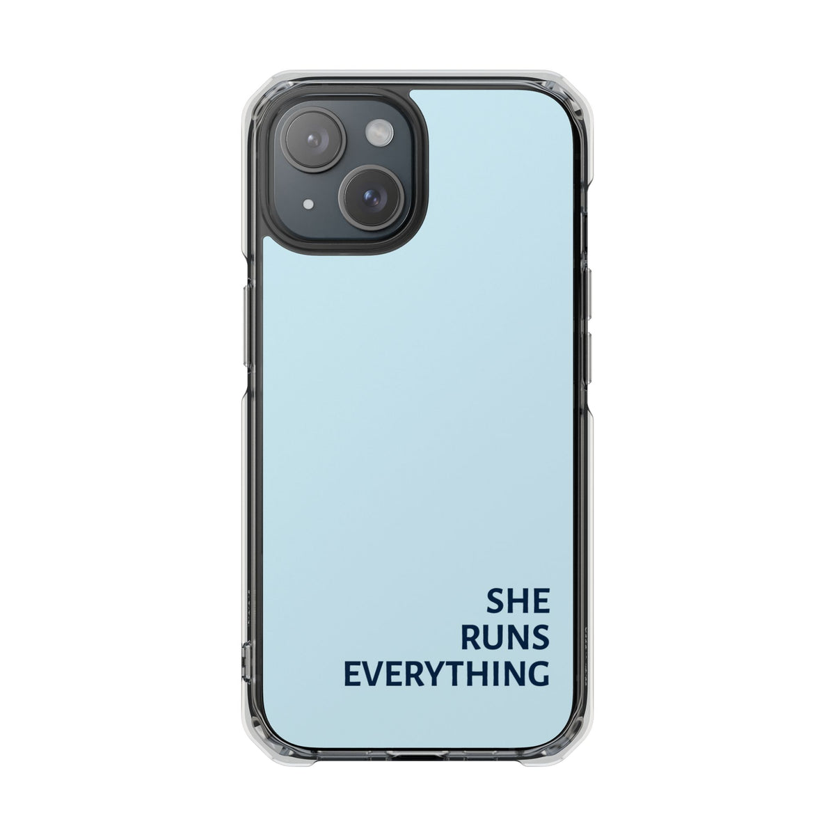 SHE RUNS EVERYTHING Blue Phone Case, iPhone 14 15 16 17