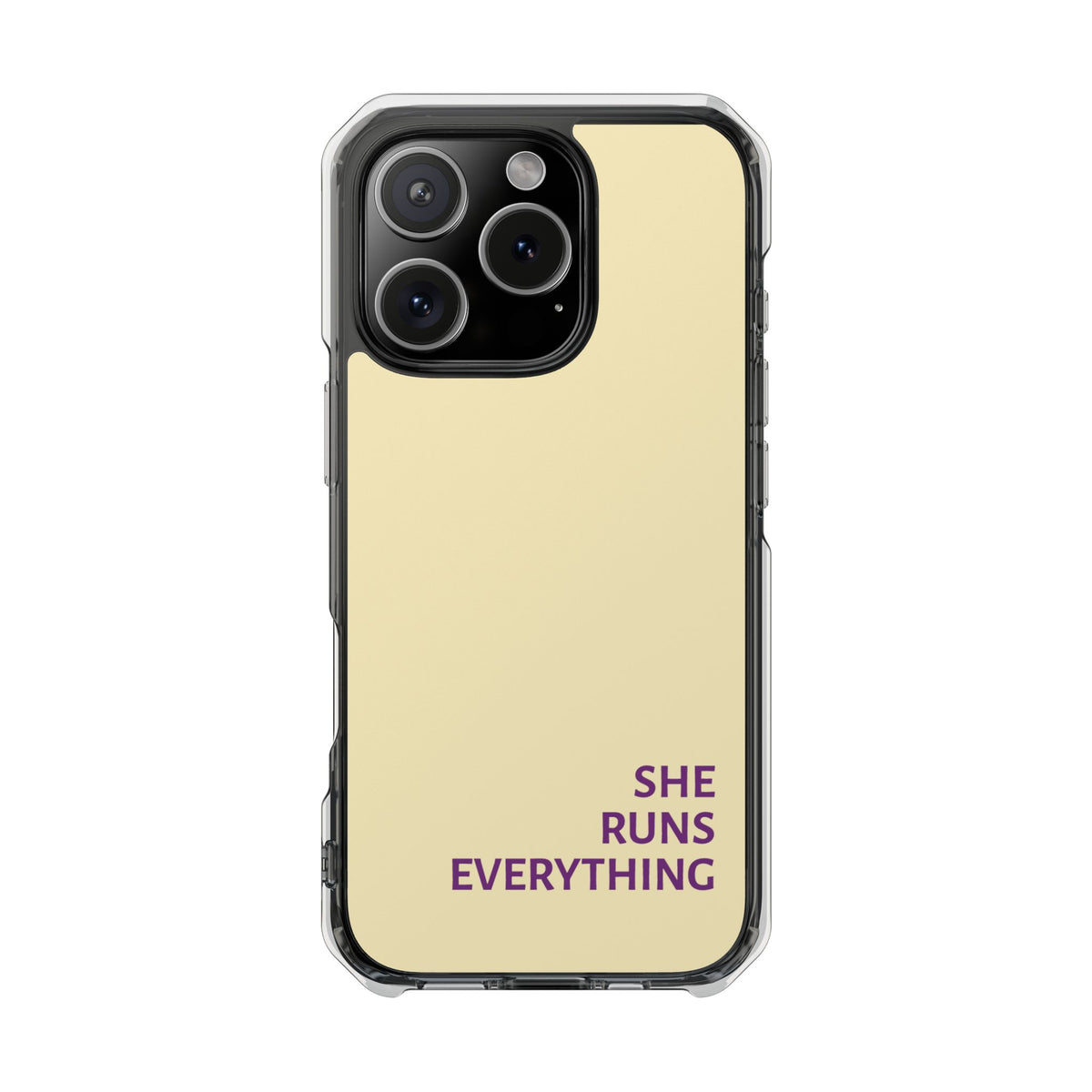 SHE RUNS EVERYTHING Butter Yellow Phone Case, iPhone 14 15 16 17