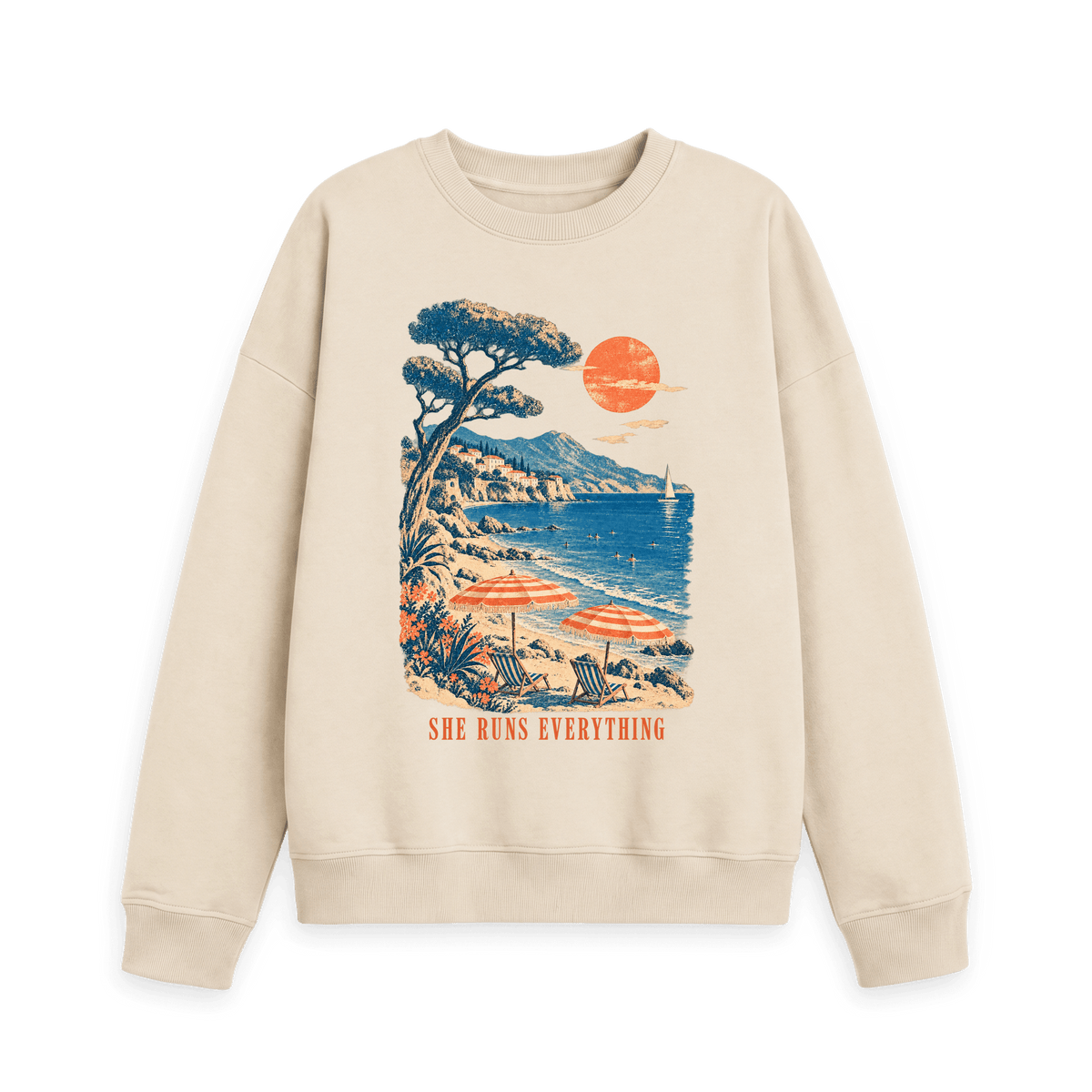 Oat Printed Sweater Front