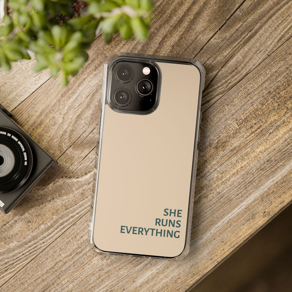 SHE RUNS EVERYTHING Peach Phone Case, iPhone 14 15 16 17