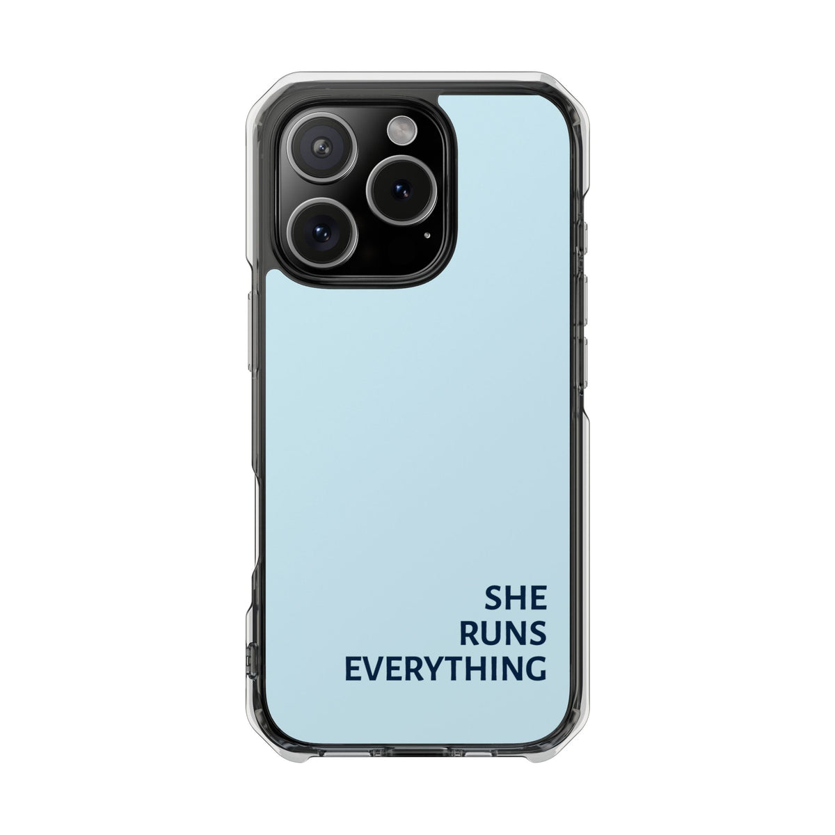 SHE RUNS EVERYTHING Blue Phone Case, iPhone 14 15 16 17