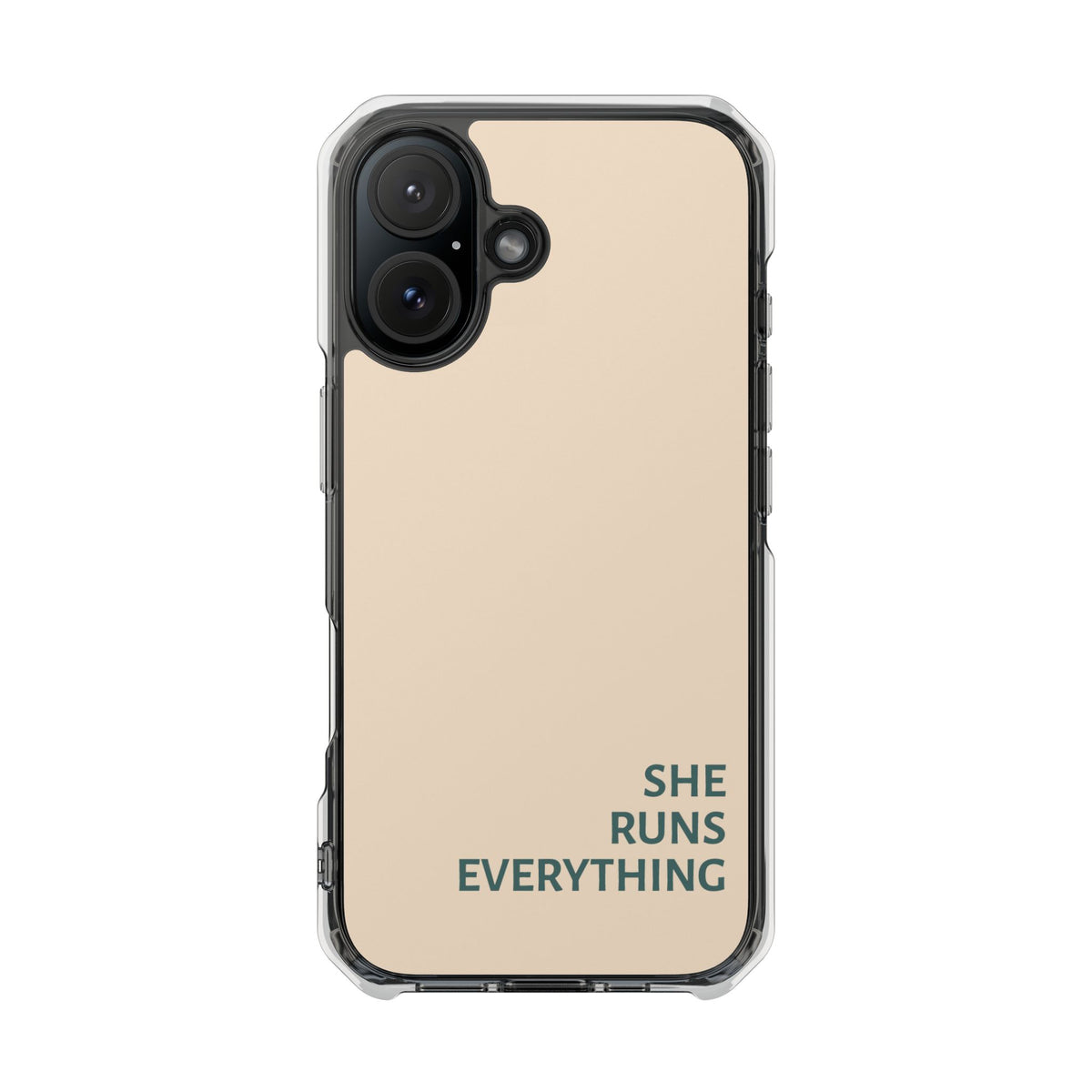 SHE RUNS EVERYTHING Peach Phone Case, iPhone 14 15 16 17
