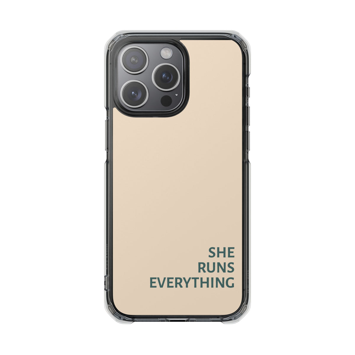 SHE RUNS EVERYTHING Peach Phone Case, iPhone 14 15 16 17