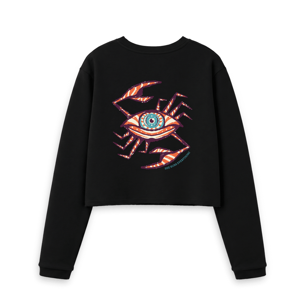 Black Printed Boxy Jumpers Back