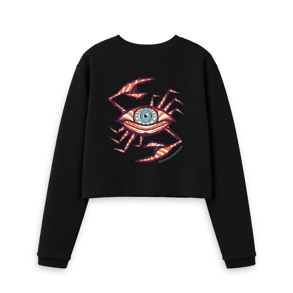 Black Printed Boxy Jumpers Back