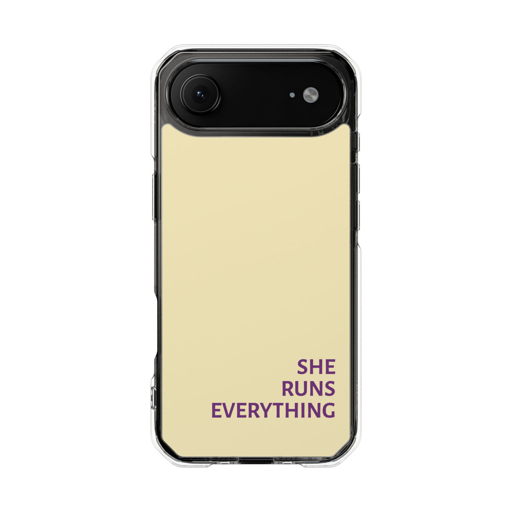 SHE RUNS EVERYTHING Butter Yellow Phone Case, iPhone 14 15 16 17