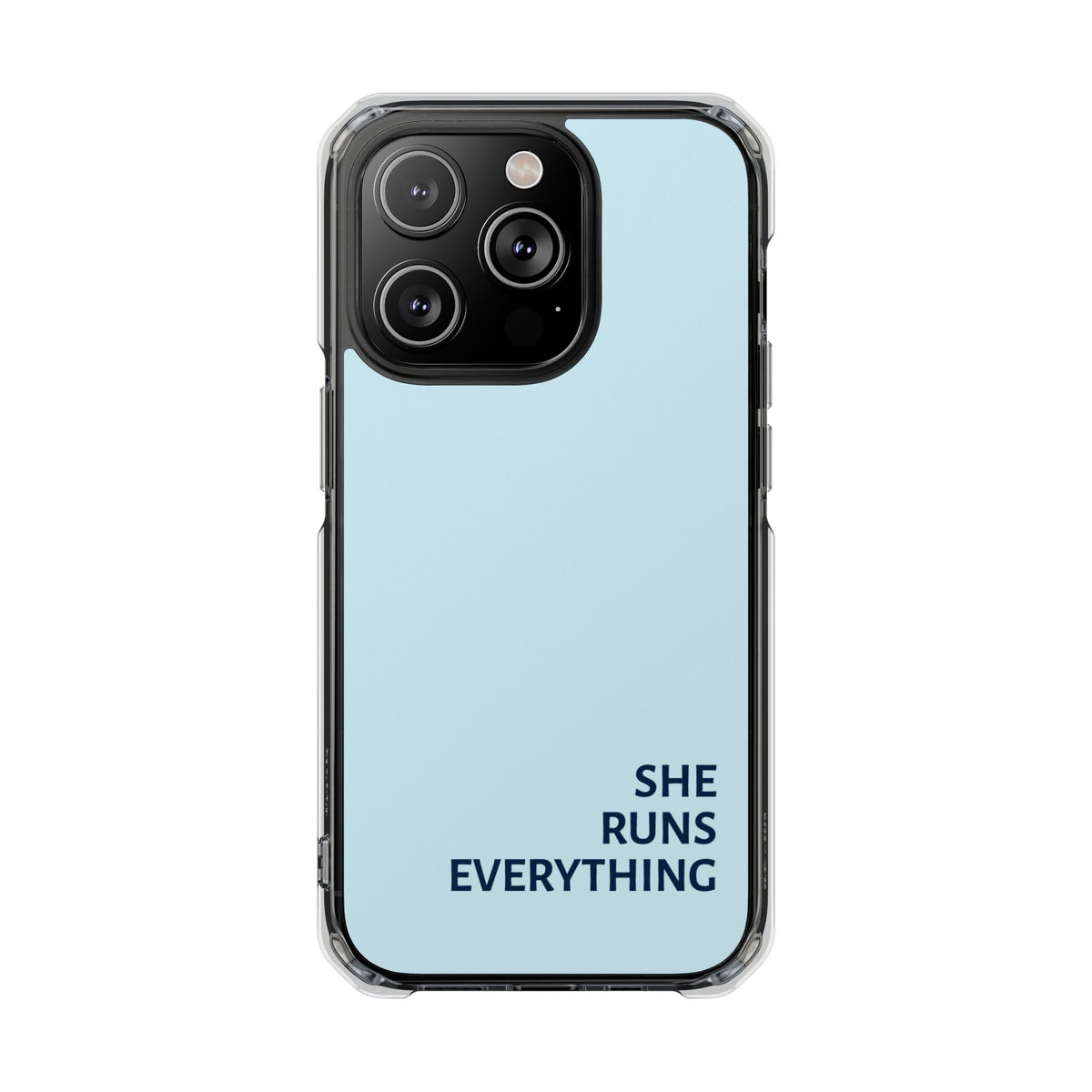 SHE RUNS EVERYTHING Blue Phone Case, iPhone 14 15 16 17