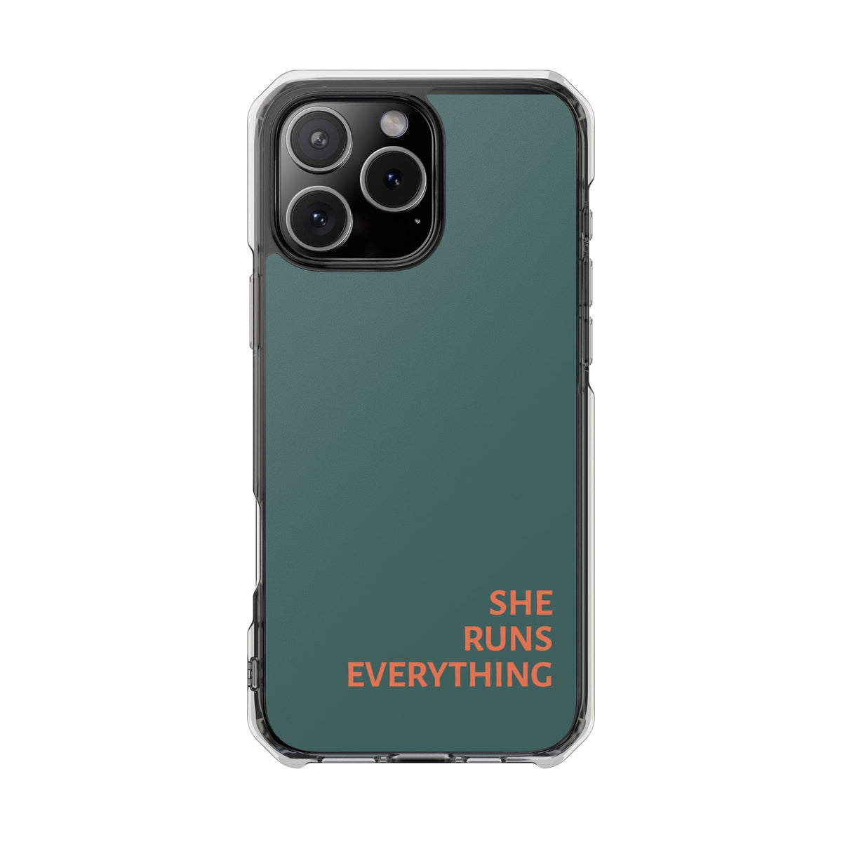SHE RUNS EVERYTHING Teal Phone Case, iPhone 14 15 16 17