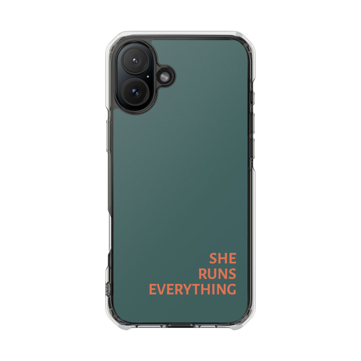 SHE RUNS EVERYTHING Teal Phone Case, iPhone 14 15 16 17