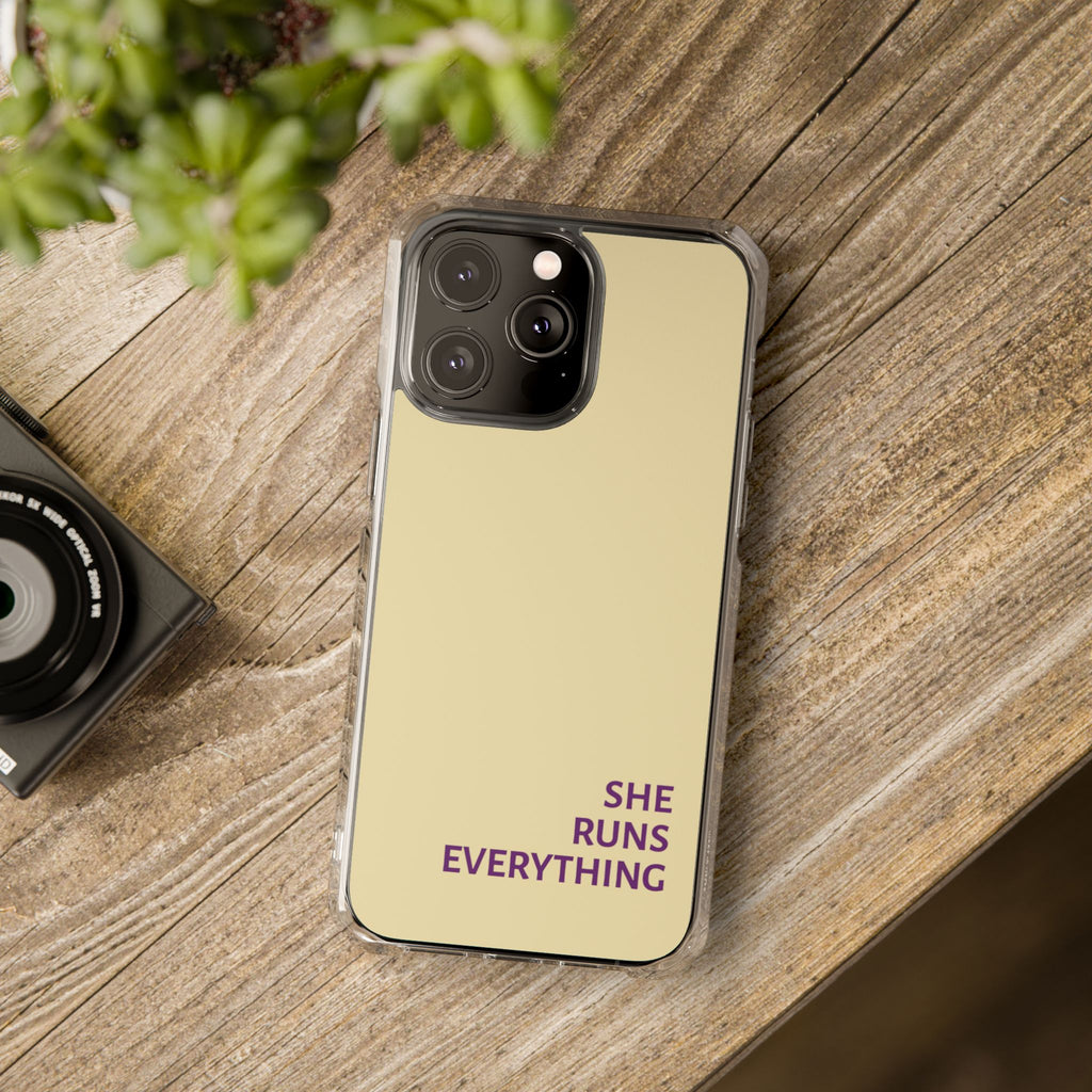 SHE RUNS EVERYTHING Butter Yellow Phone Case, iPhone 14 15 16 17