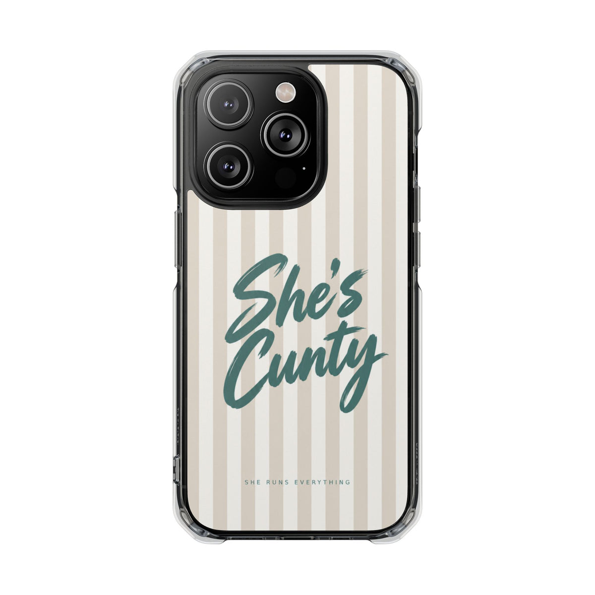 She's Cunty Phone Case, Teal Script iPhone Case, MagSafe Compatible Impact Case, Funny Gift for Her, iPhone 14 15 16 17