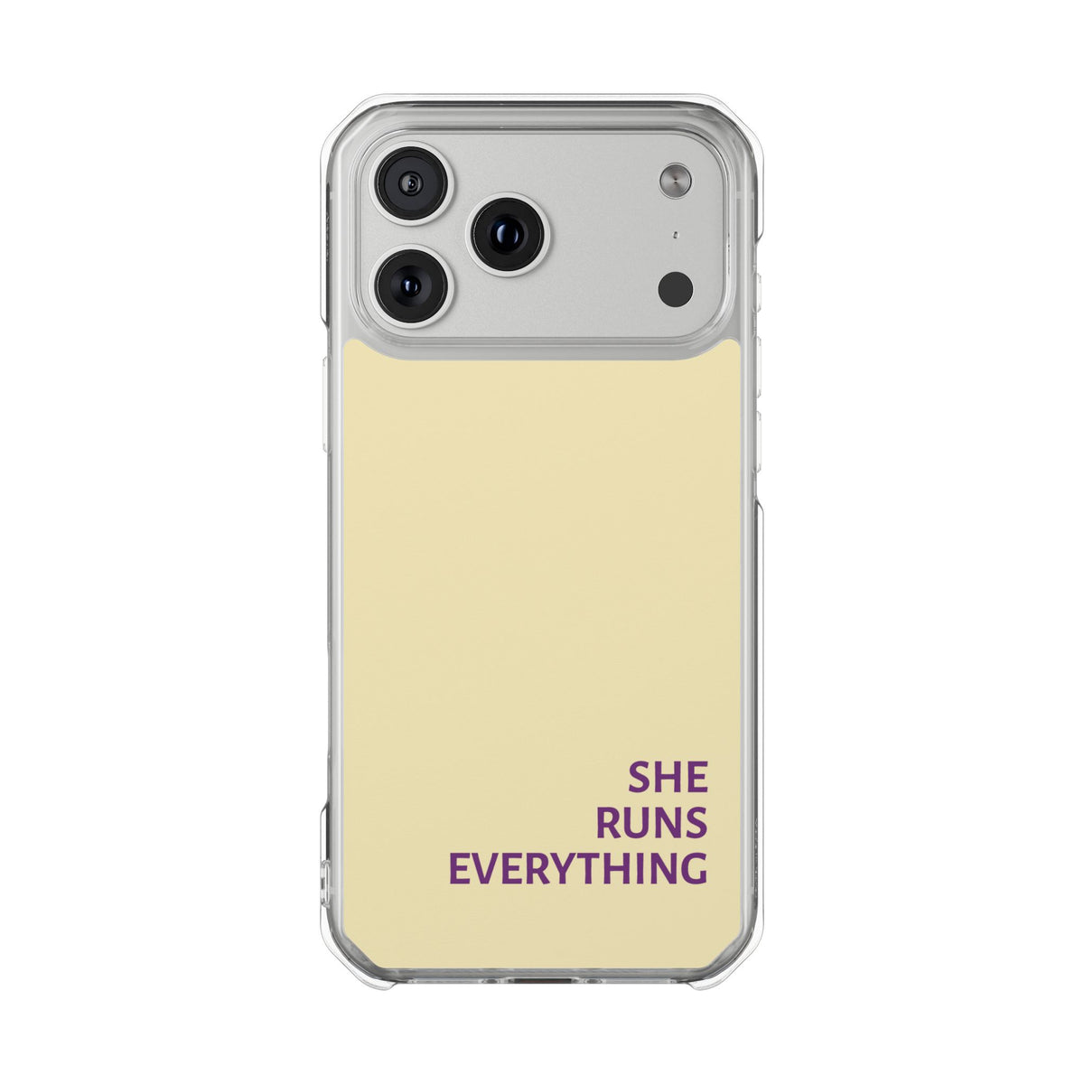 SHE RUNS EVERYTHING Butter Yellow Phone Case, iPhone 14 15 16 17