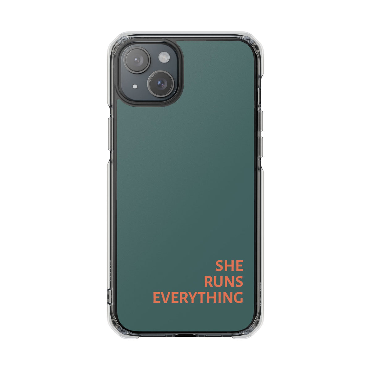 SHE RUNS EVERYTHING Teal Phone Case, iPhone 14 15 16 17