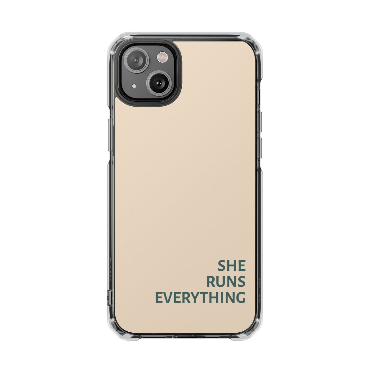 SHE RUNS EVERYTHING Peach Phone Case, iPhone 14 15 16 17