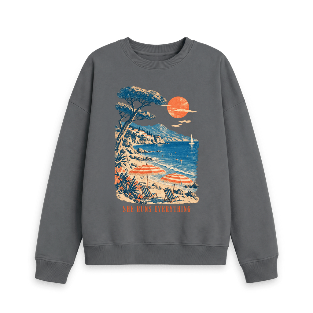 Slate Grey Printed Sweater Front