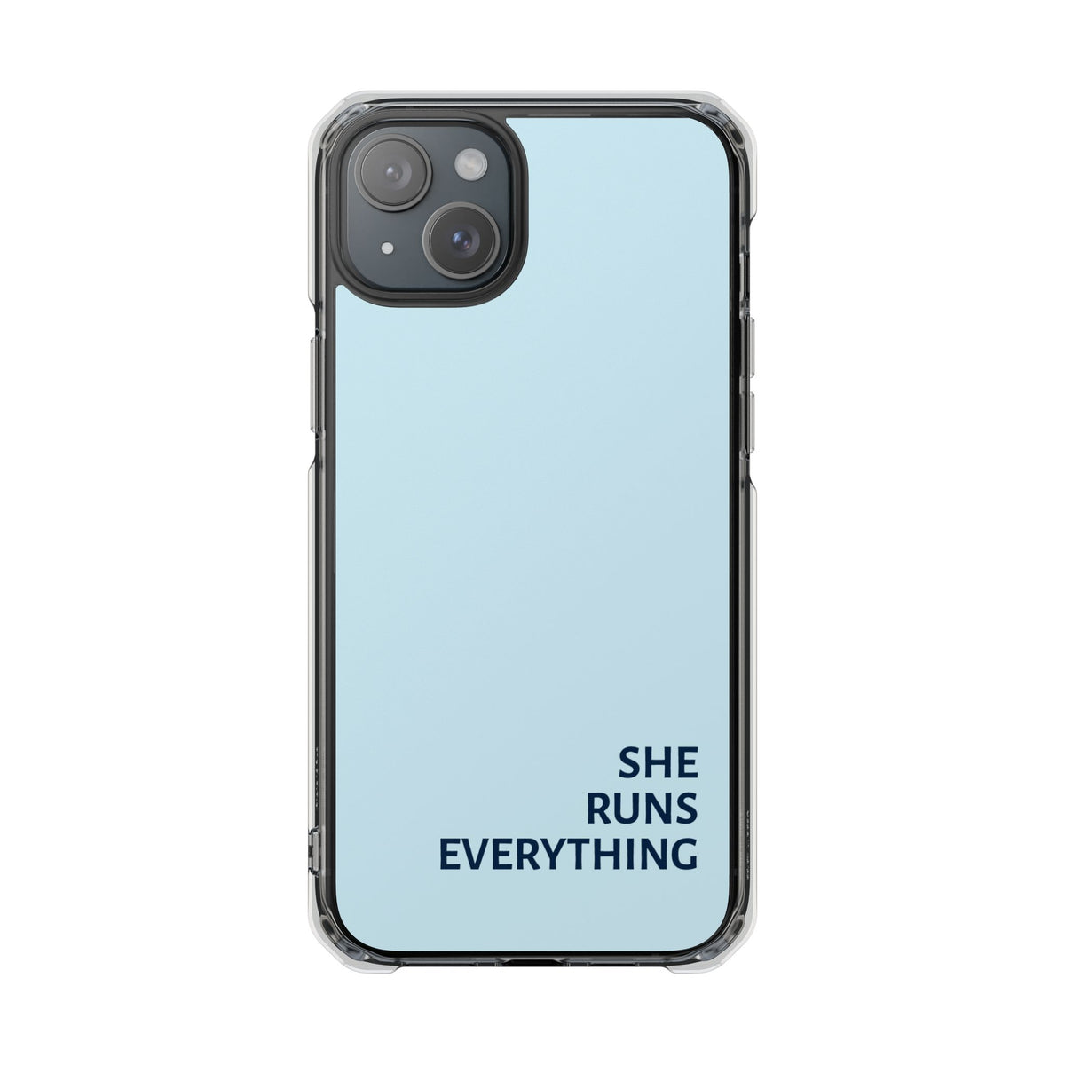 SHE RUNS EVERYTHING Blue Phone Case, iPhone 14 15 16 17