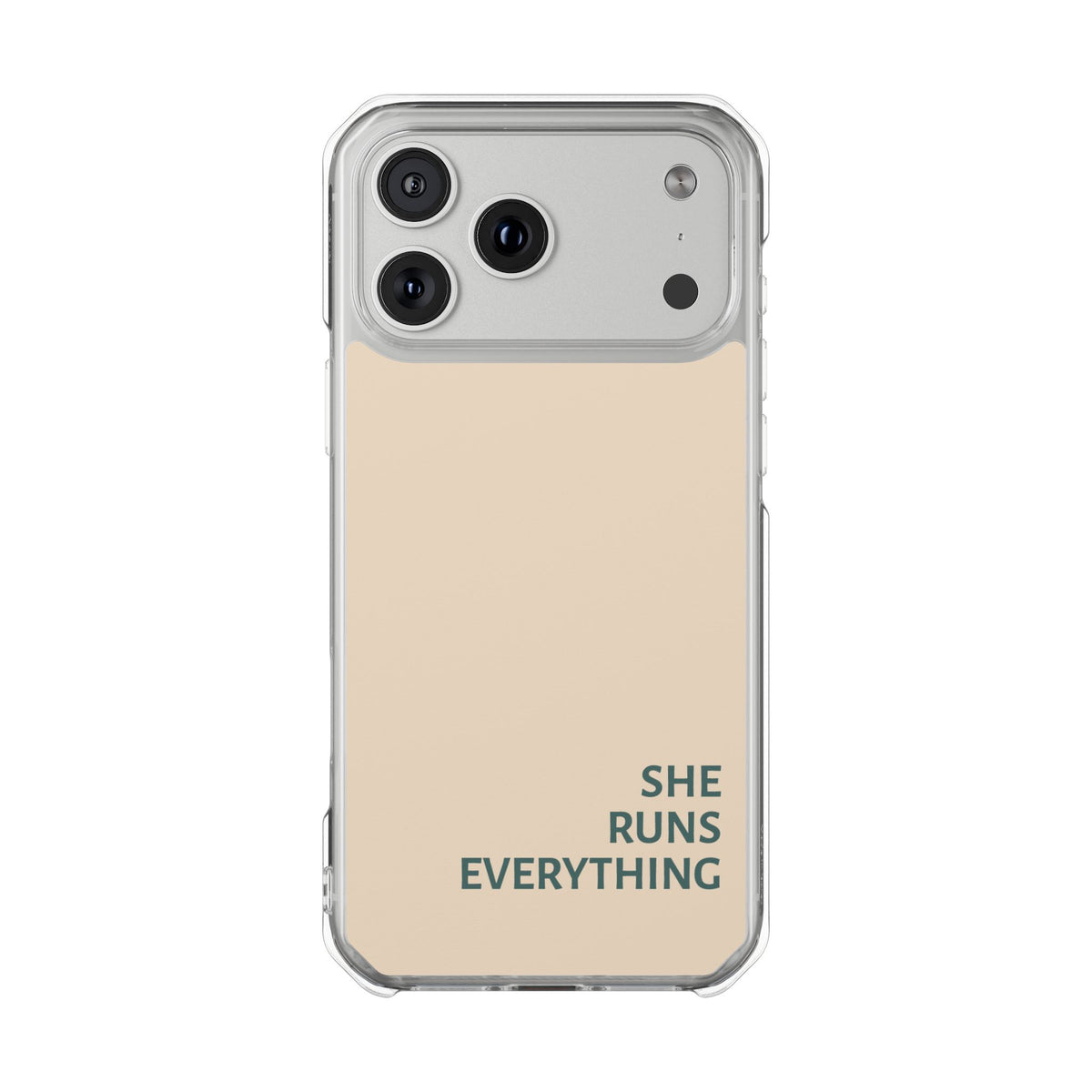 SHE RUNS EVERYTHING Peach Phone Case, iPhone 14 15 16 17