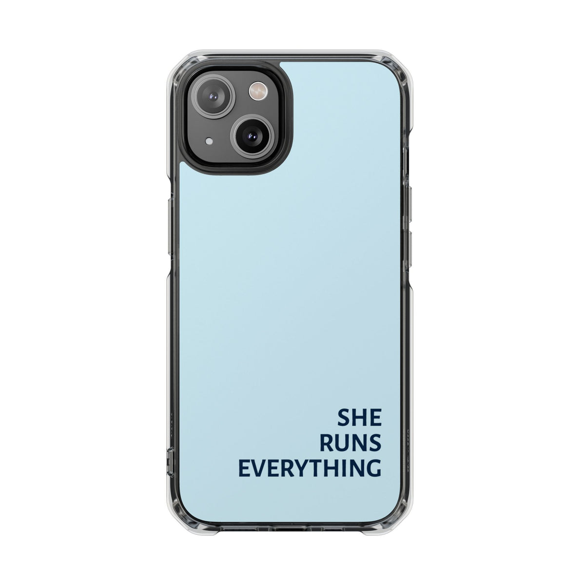 SHE RUNS EVERYTHING Blue Phone Case, iPhone 14 15 16 17
