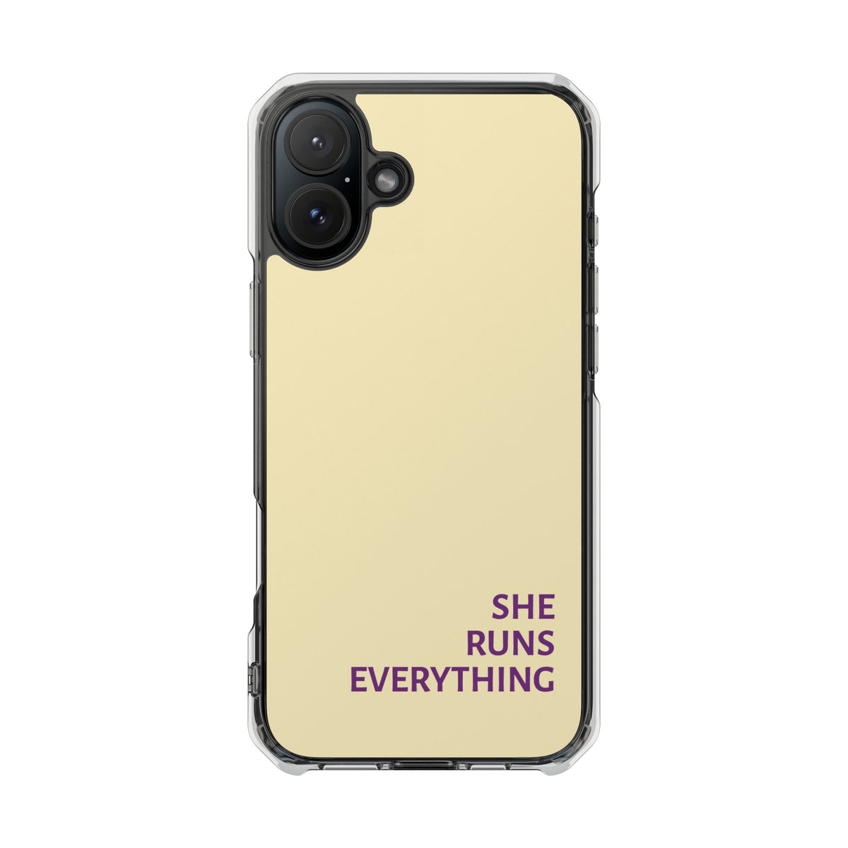 SHE RUNS EVERYTHING Butter Yellow Phone Case, iPhone 14 15 16 17